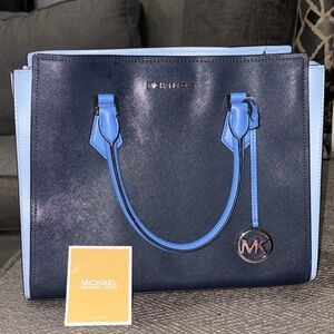 Michael Kors Navy and Light Blue Tote